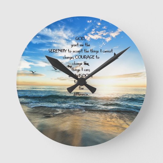 Flying Birds in Heaven Serenity Gebet Runde Wanduhr (Vorderseite)
