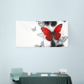 Flying Black and Red Morpho Butterfliegen Banner (Messeveranstaltung)