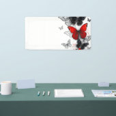 Flying Black and Red Morpho Butterfliegen Banner (Messe)