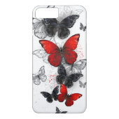 Flying Black and Red Morpho Butterfliegen Case-Mate iPhone Hülle (Rückseite)