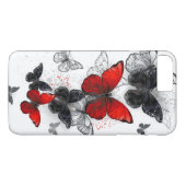 Flying Black and Red Morpho Butterfliegen Case-Mate iPhone Hülle (Rückseite (Horizontal))