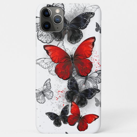 Flying Black and Red Morpho Butterfliegen Case-Mate iPhone Hülle (Rückseite)