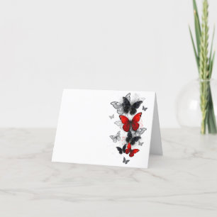 Flying Black and Red Morpho Butterfliegen Dankeskarte
