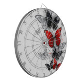 Flying Black and Red Morpho Butterfliegen Dartscheibe (Vorderseite Links)