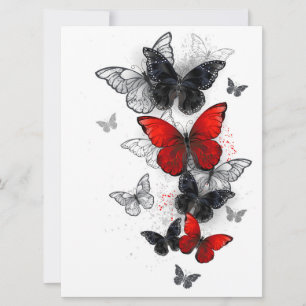 Flying Black and Red Morpho Butterfliegen Feiertagskarte