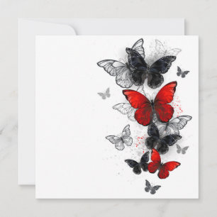 Flying Black and Red Morpho Butterfliegen Feiertagskarte