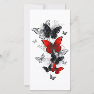 Flying Black and Red Morpho Butterfliegen Feiertagskarte