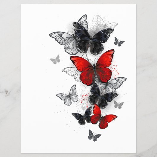 Flying Black and Red Morpho Butterfliegen Flyer (Vorne)