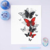 Flying Black and Red Morpho Butterfliegen Flyer (Einzeln)