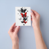 Flying Black and Red Morpho Butterfliegen Flyer (Gruppe)