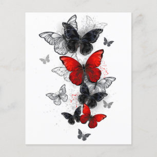 Flying Black and Red Morpho Butterfliegen Flyer