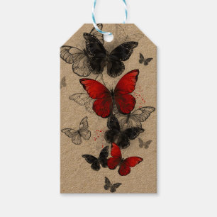 Flying Black and Red Morpho Butterfliegen Geschenkanhänger