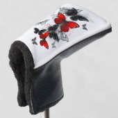 Flying Black and Red Morpho Butterfliegen Golf Headcover (3/4 Vorderseite)