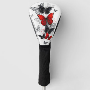 Flying Black and Red Morpho Butterfliegen Golf Headcover