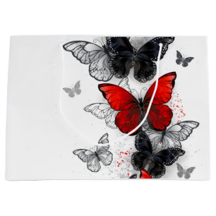Flying Black and Red Morpho Butterfliegen Große Geschenktüte