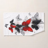 Flying Black and Red Morpho Butterfliegen Handtuch (Handtuch)