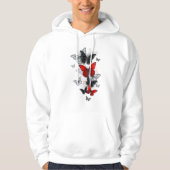 Flying Black and Red Morpho Butterfliegen Hoodie (Vorderseite)