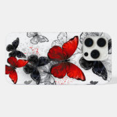 Flying Black and Red Morpho Butterfliegen iPhone Hülle (Rückseite (Horizontal))