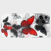 Flying Black and Red Morpho Butterfliegen iPhone Hülle (Rückseite (Horizontal))