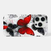 Flying Black and Red Morpho Butterfliegen iPhone Hülle (Rückseite (Horizontal))