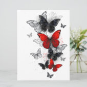 Flying Black and Red Morpho Butterfliegen Karte (Stehend Vorderseite)