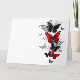 Flying Black and Red Morpho Butterfliegen Karte