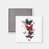 Flying Black and Red Morpho Butterfliegen Magnet (Vorderseite/Rückseite)