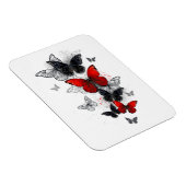 Flying Black and Red Morpho Butterfliegen Magnet (Rechte Seite)