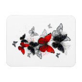 Flying Black and Red Morpho Butterfliegen Magnet (Horizontal)