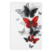 Flying Black and Red Morpho Butterfliegen Mini Klemmbrett (Rückseite)
