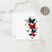 Flying Black and Red Morpho Butterfliegen Mitteilungskarte (Vorderseite/Rückseite Beispiel)