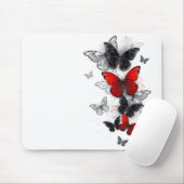 Flying Black and Red Morpho Butterfliegen Mousepad (Mit Mouse)