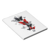 Flying Black and Red Morpho Butterfliegen Notizblock (angewinkelt)