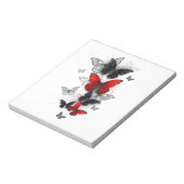 Flying Black and Red Morpho Butterfliegen Notizblock (Rotiert)