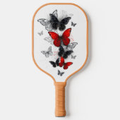 Flying Black and Red Morpho Butterfliegen Pickleball Schläger (Vorderseite)