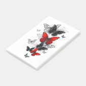 Flying Black and Red Morpho Butterfliegen Post-it Klebezettel (angewinkelt)