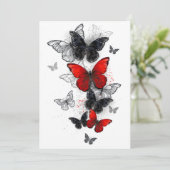 Flying Black and Red Morpho Butterfliegen Programm (Stehend Vorderseite)