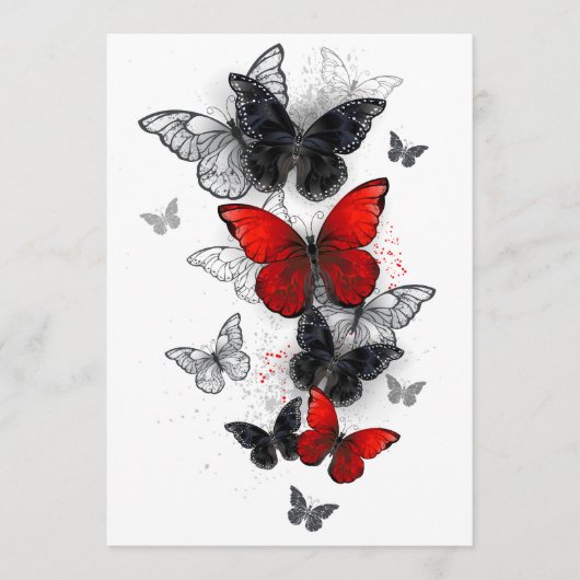 Flying Black and Red Morpho Butterfliegen Programm (Vorderseite)