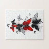 Flying Black and Red Morpho Butterfliegen Puzzle (Horizontal)