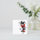 Flying Black and Red Morpho Butterfliegen Rabattkarte (Stehend Vorderseite)