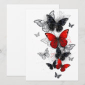 Flying Black and Red Morpho Butterfliegen Save The Date (Vorne/Hinten)