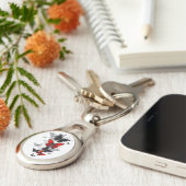 Flying Black and Red Morpho Butterfliegen Schlüsselanhänger (Seite)