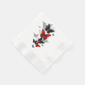 Flying Black and Red Morpho Butterfliegen Serviette (Ecke)
