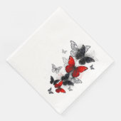 Flying Black and Red Morpho Butterfliegen Serviette (Ecke)