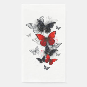 Flying Black and Red Morpho Butterfliegen Serviette