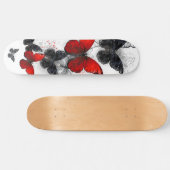 Flying Black and Red Morpho Butterfliegen Skateboard (Horizontal)