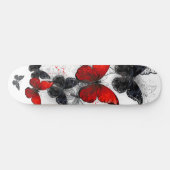 Flying Black and Red Morpho Butterfliegen Skateboard (Horizontal)