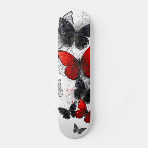 Flying Black and Red Morpho Butterfliegen Skateboard