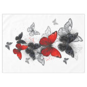 Flying Black and Red Morpho Butterfliegen Tischdecke (Vorderseite (Horizontal))