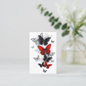 Flying Black and Red Morpho Butterfliegen Visitenkarte (Stehend Vorderseite)